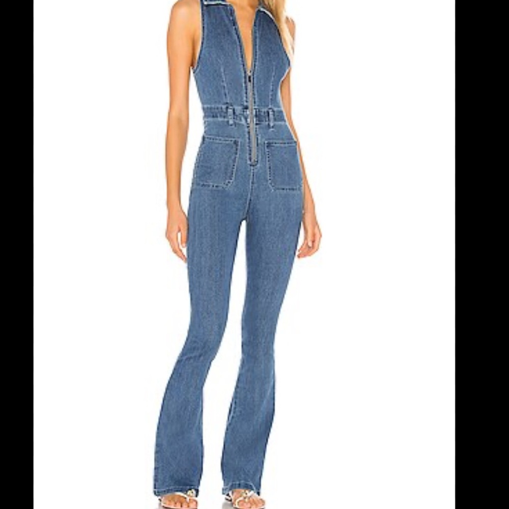 WeWoreWhat Sleeveless Denim Jumpsuit